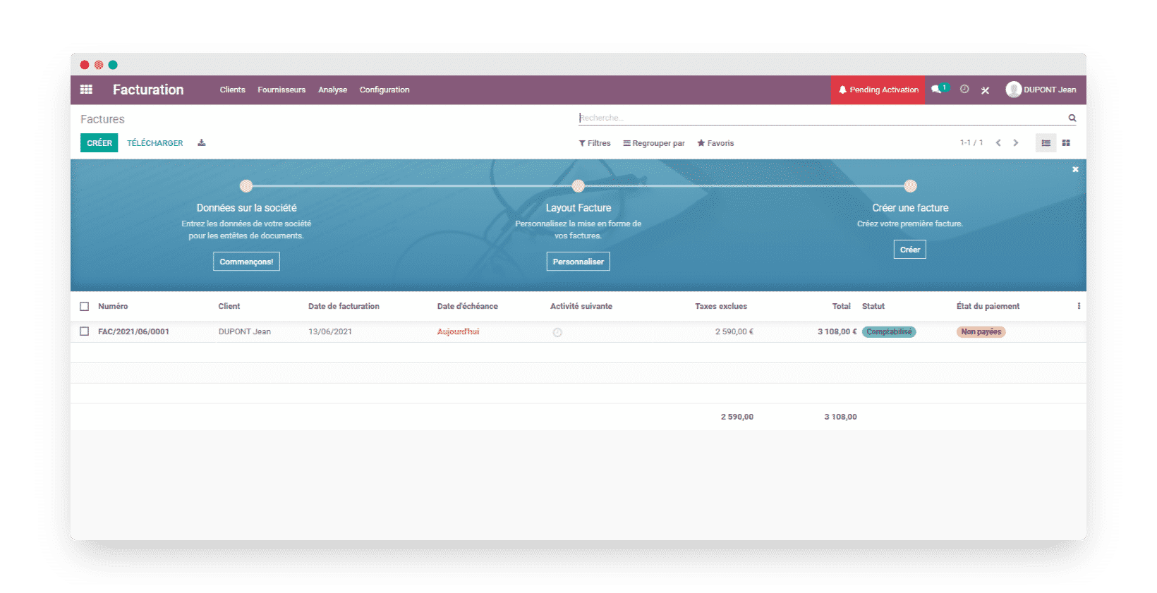 Odoo gestion des paiments