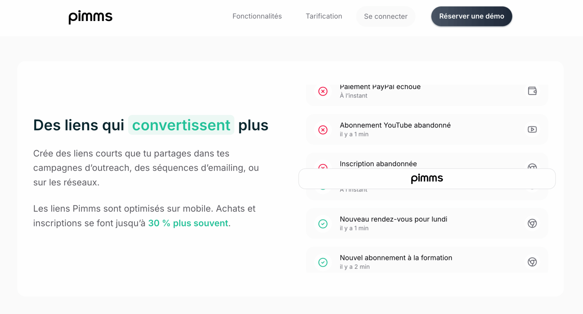 Interface de Pimms