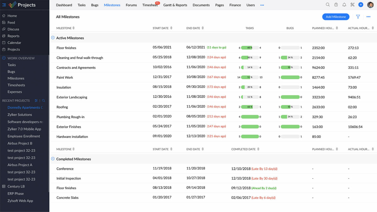 time tracking zoho