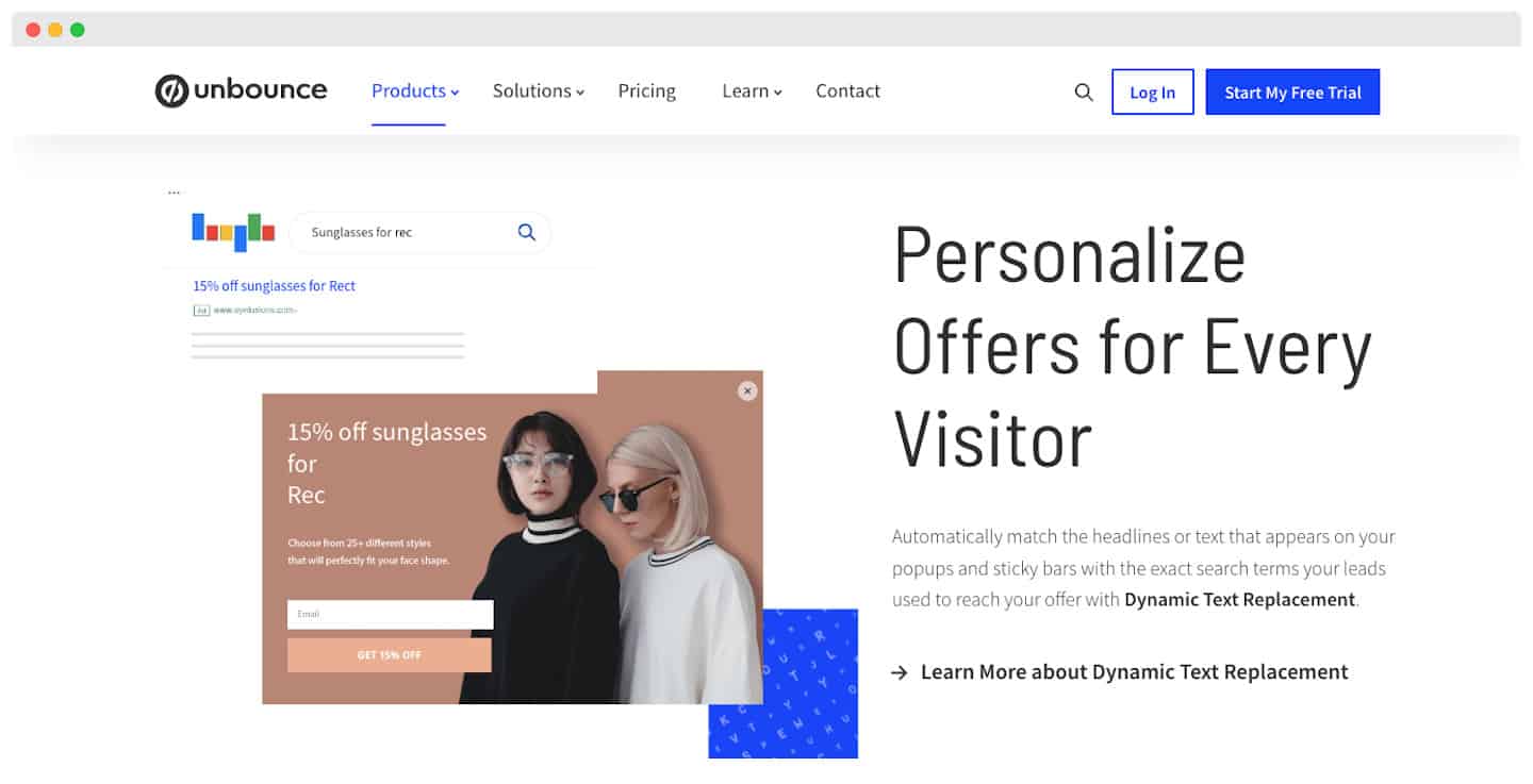 L'éditeur de pop-ups et de sticky bars d'Unbounce