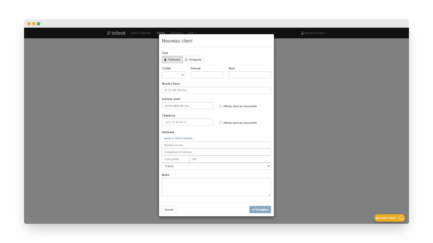 Tolteck Suivi Client