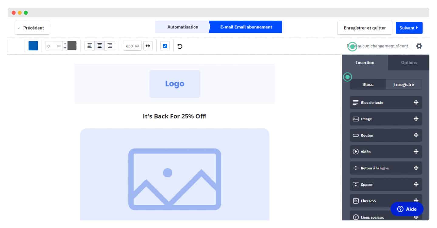Paramétrage du contenu conditionnel dans un email ActiveCampaign