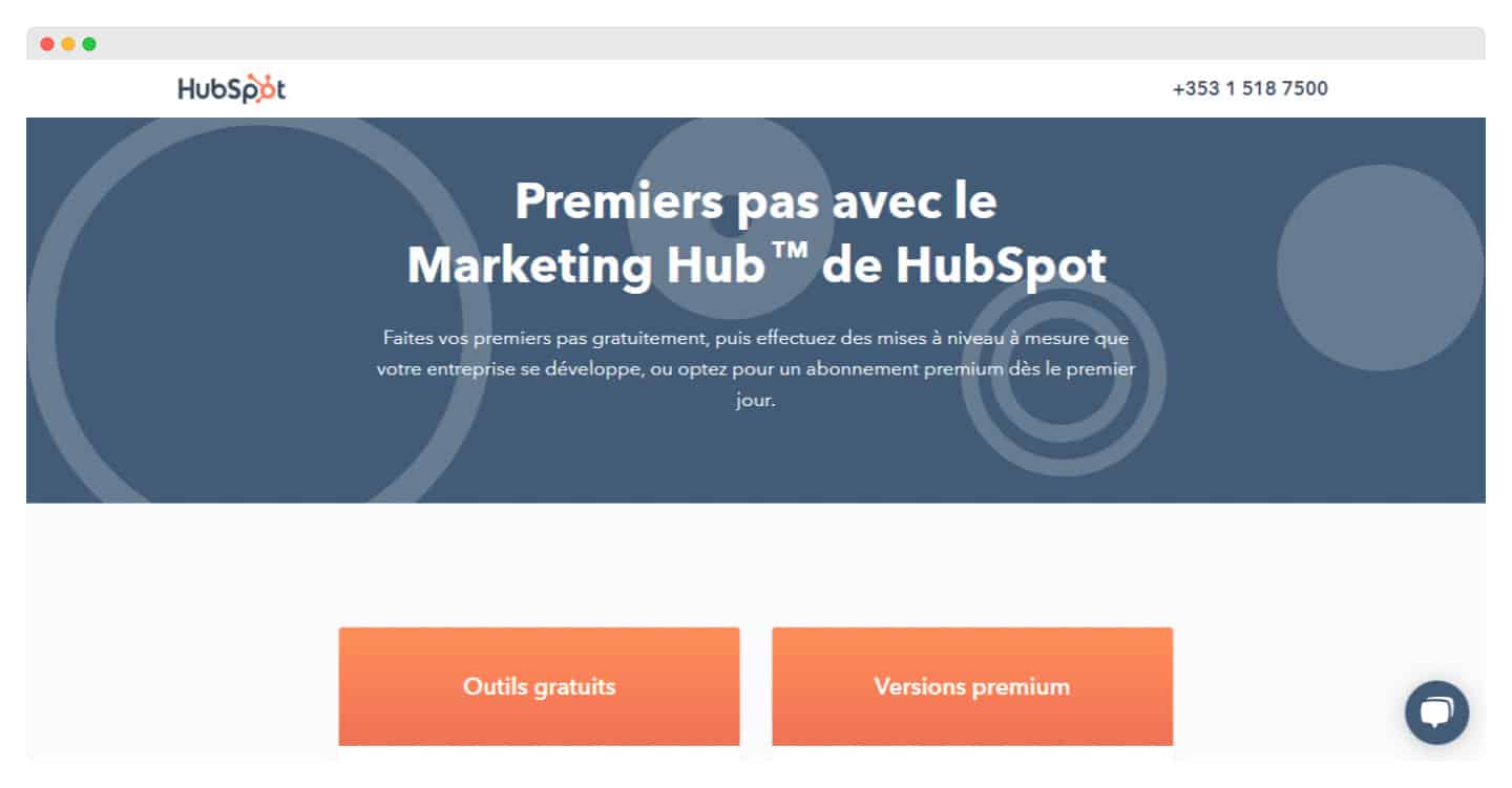 Interface de HubSpot