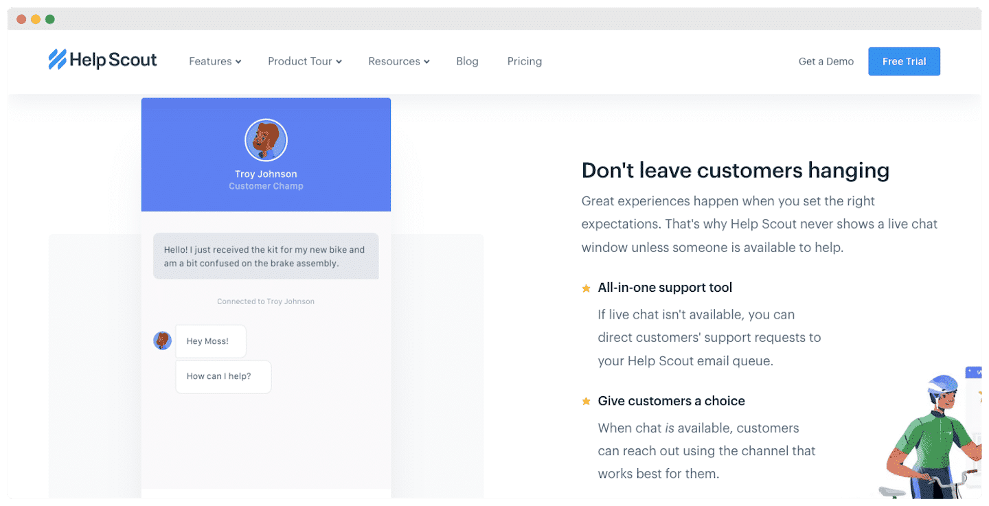 Widget de live chat Beacon de Help Scout