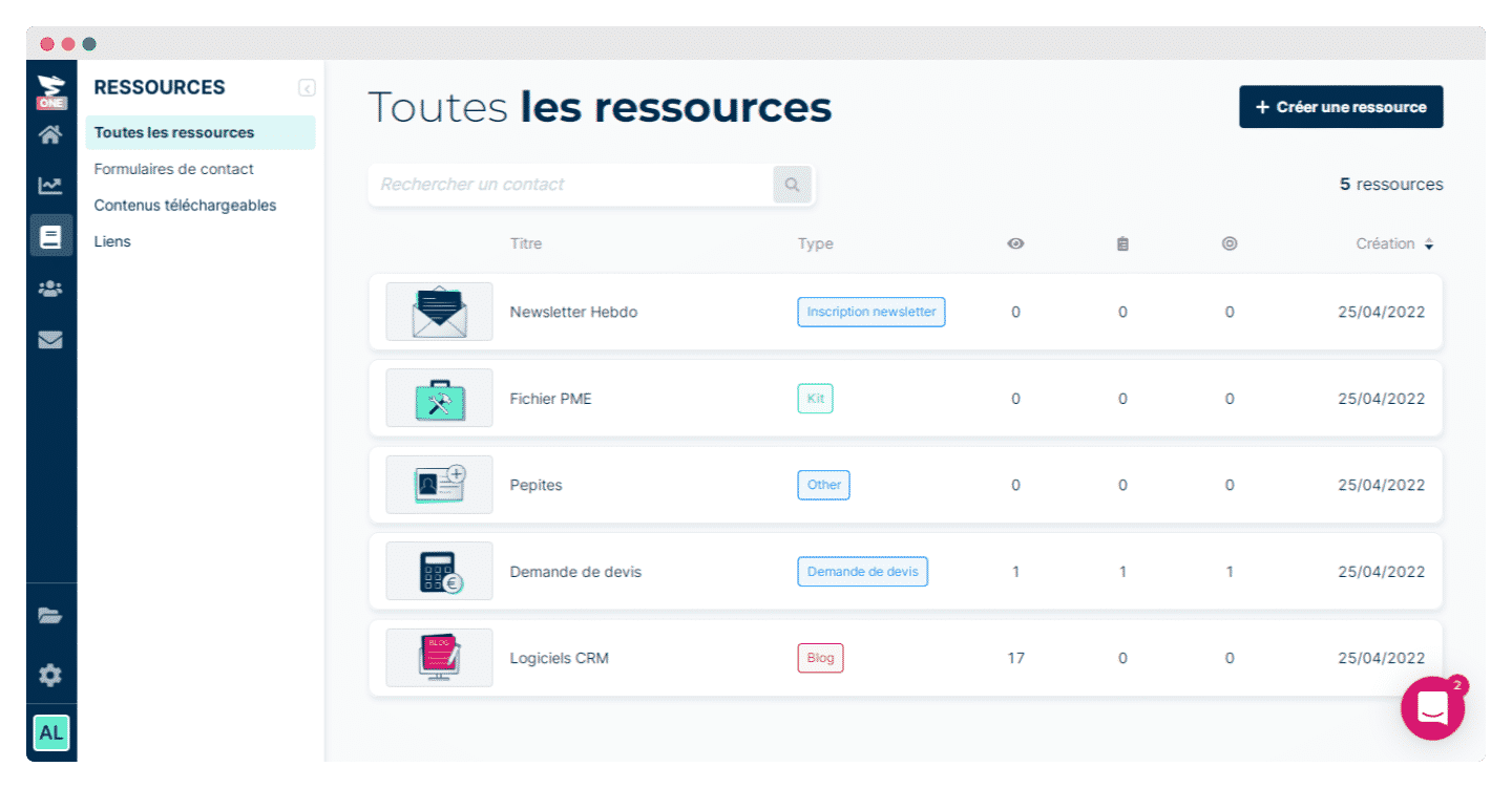 Bibliothèque de ressources dans Plezi One