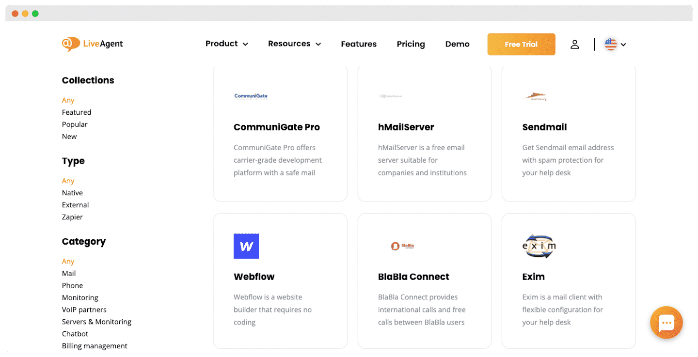 Configuration d'une intégration dans LiveAgent