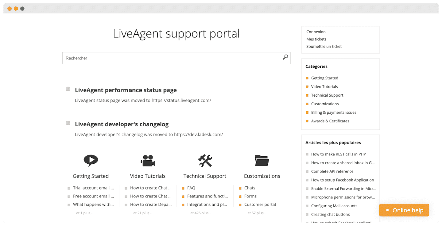 Centre d'aide de LiveAgent