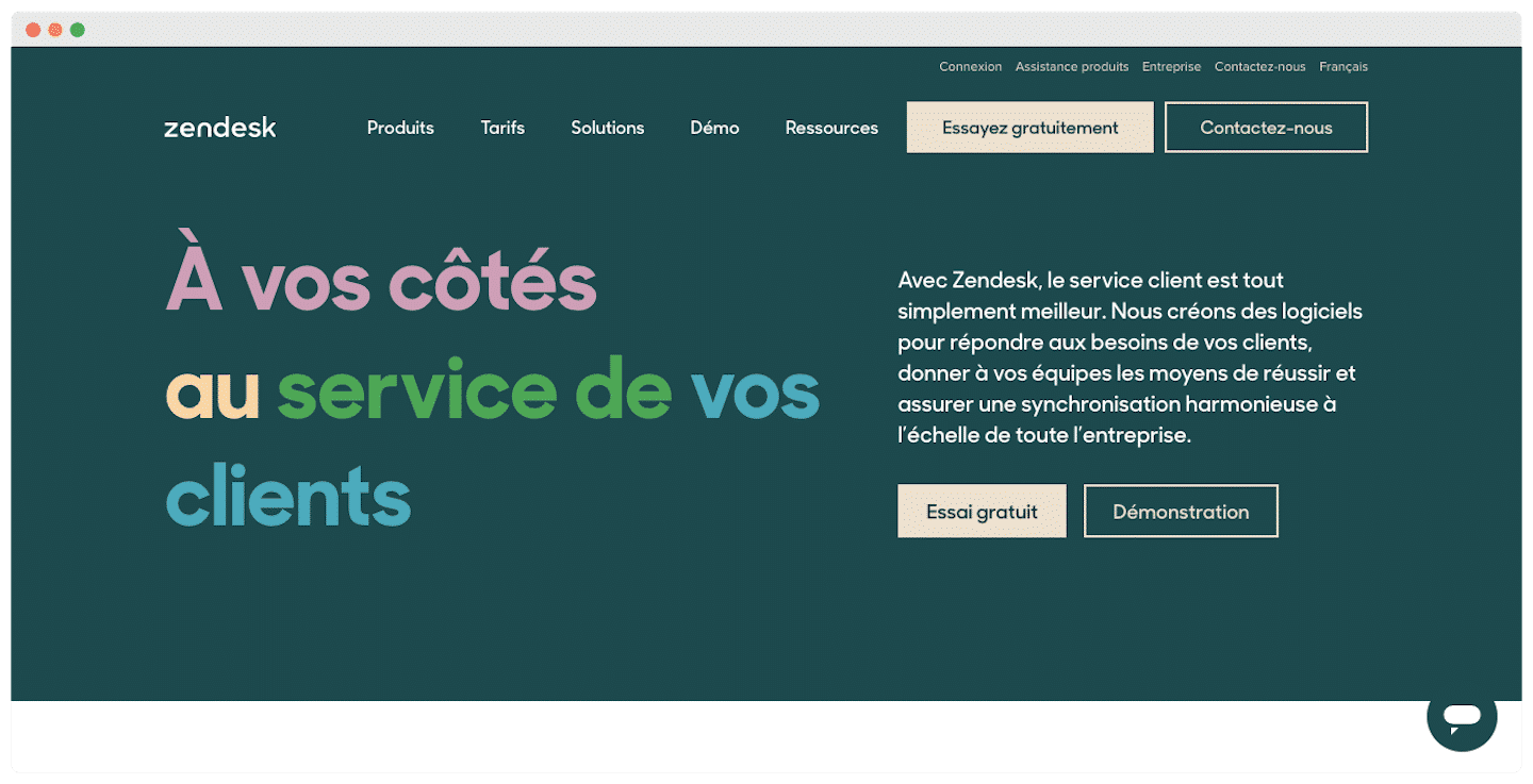 Interface de Zendesk