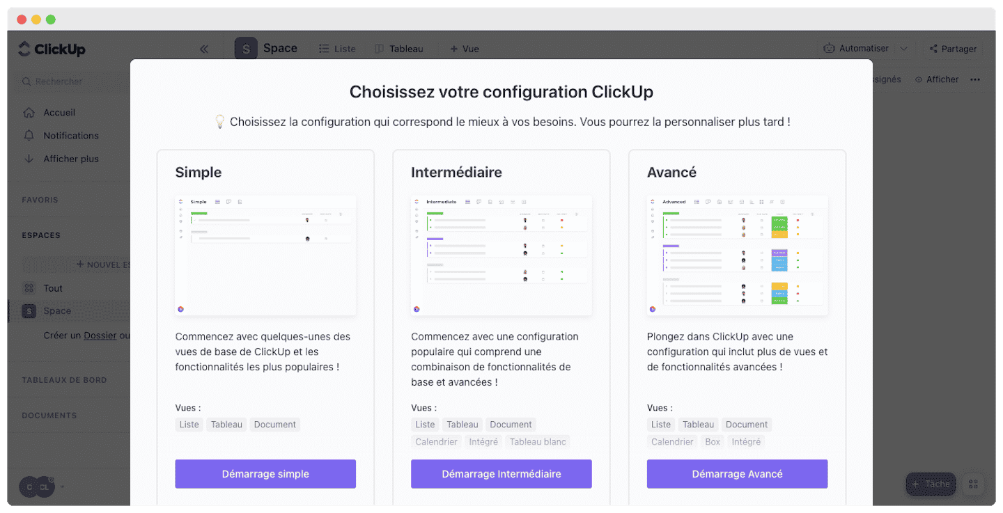 L'onboarding de ClickUp
