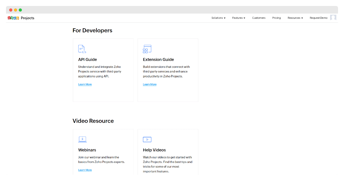 zoho projects support