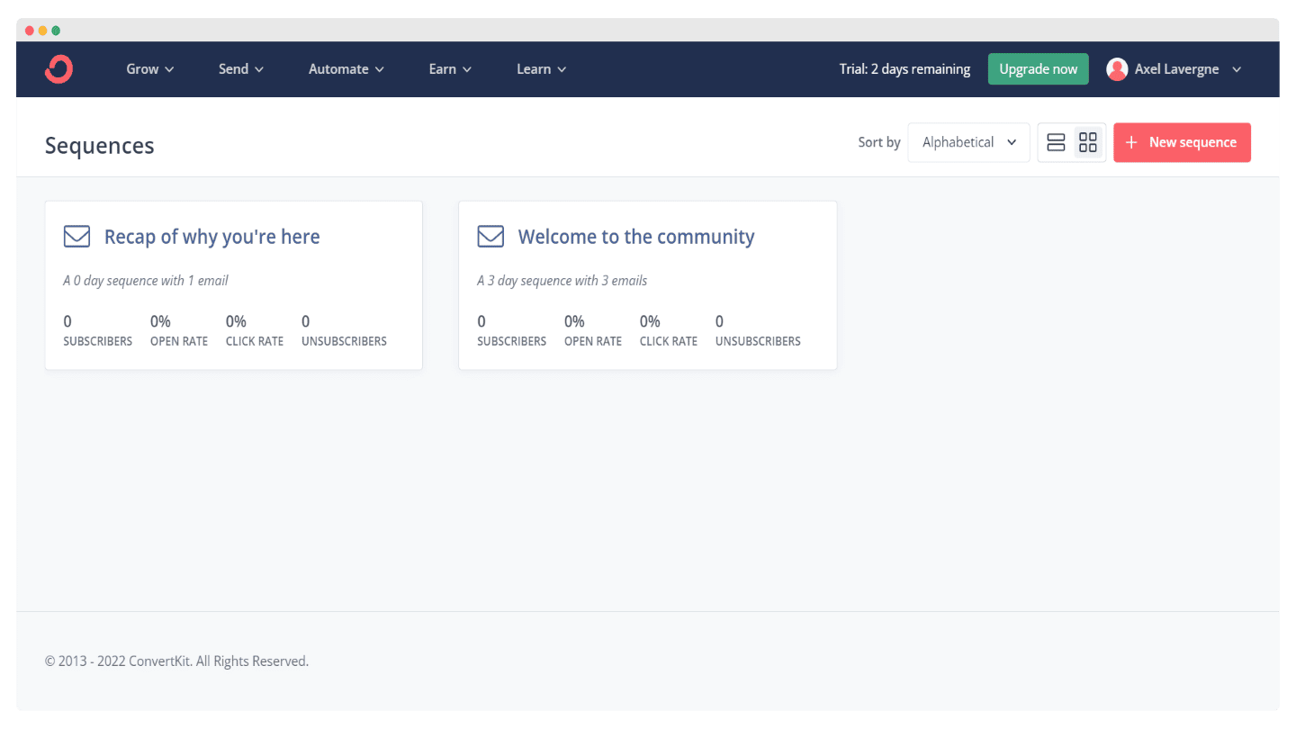 Interface d'automatisation de Kit avec la liste des séquences en cours