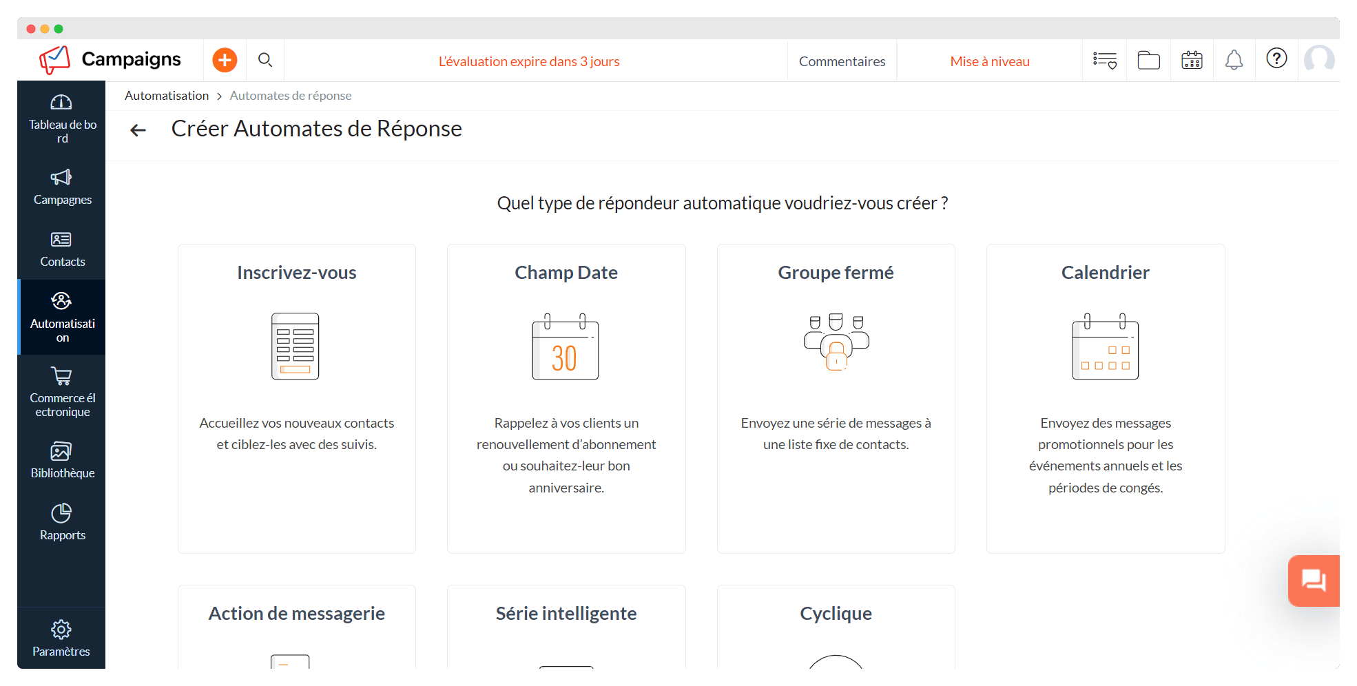 Éditeur de flux d'automatisation de Zoho Campaigns