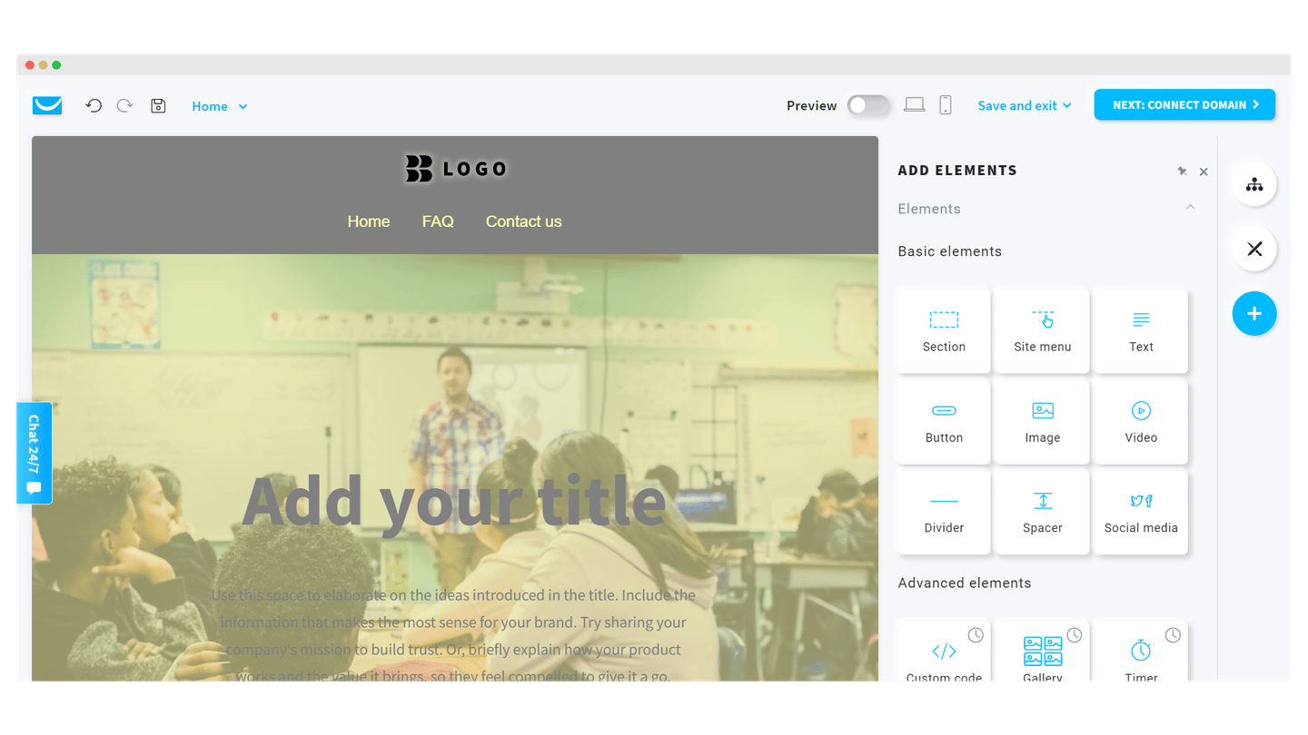 Modèles de sites web proposés par le constructeur de GetResponse