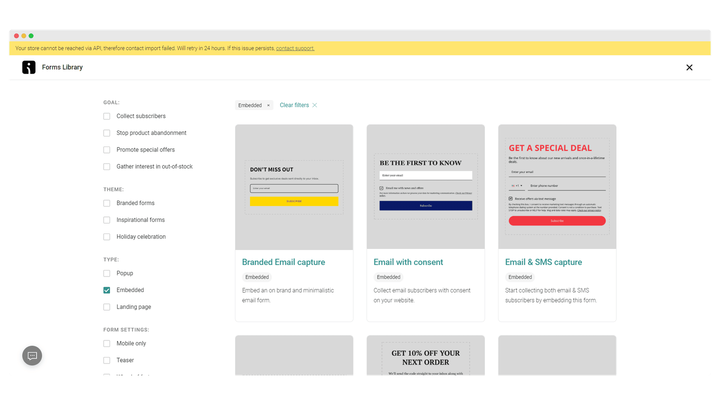 Générateur de formulaires et de popups d'Omnisend