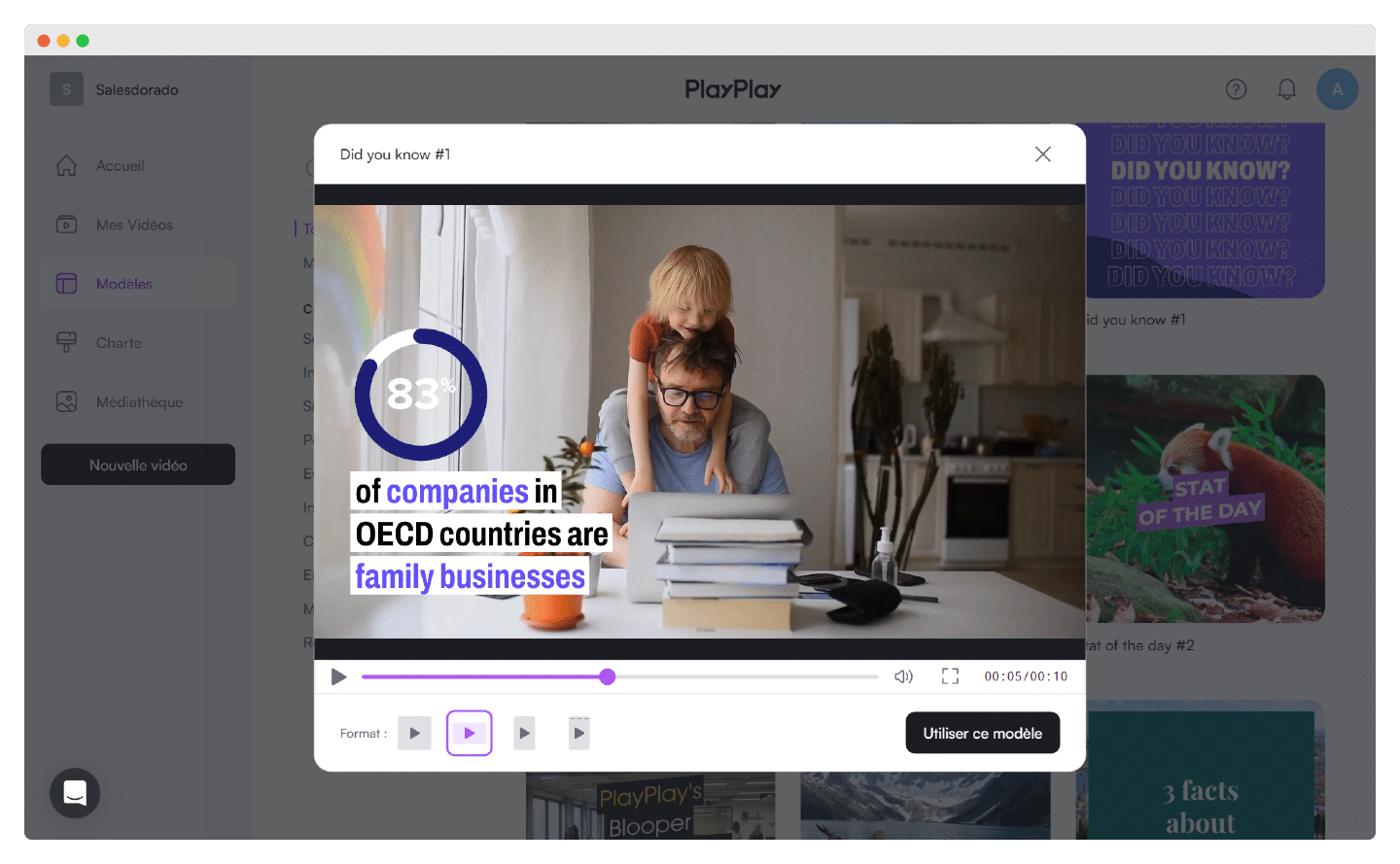 Modèles de présentation corporate dans PlayPlay