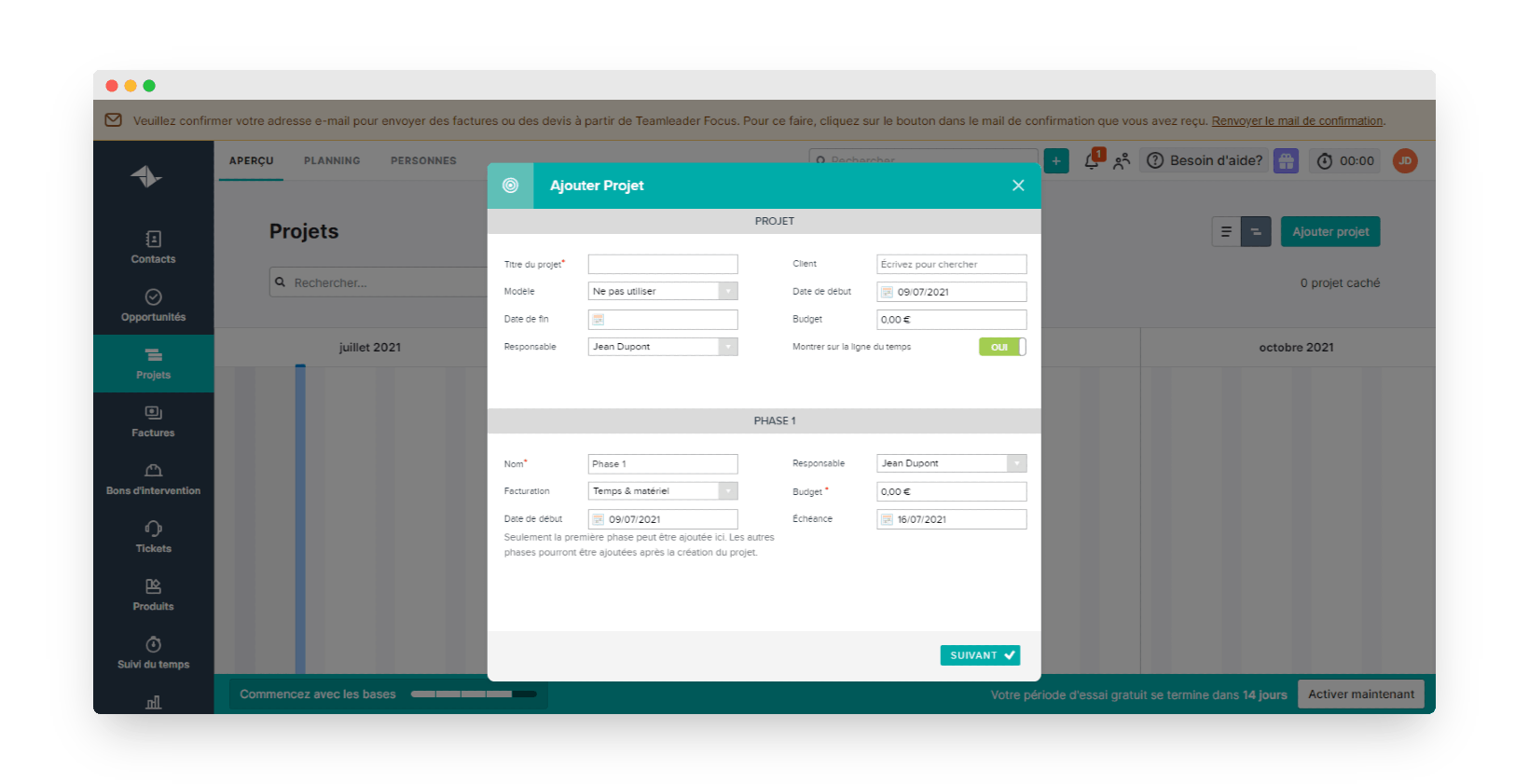 teamleader gestion projet