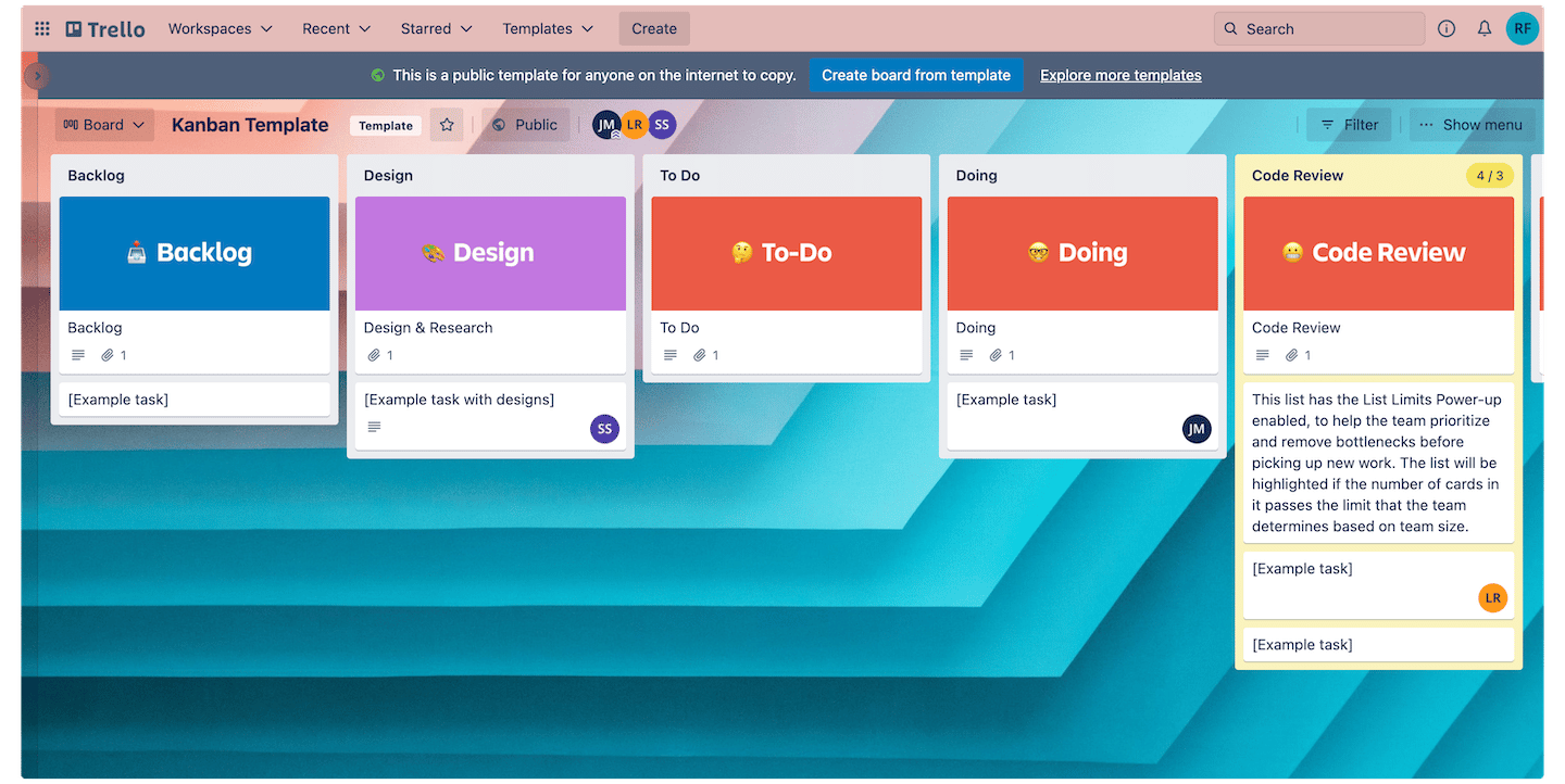 Un tableau Kanban dans Trello