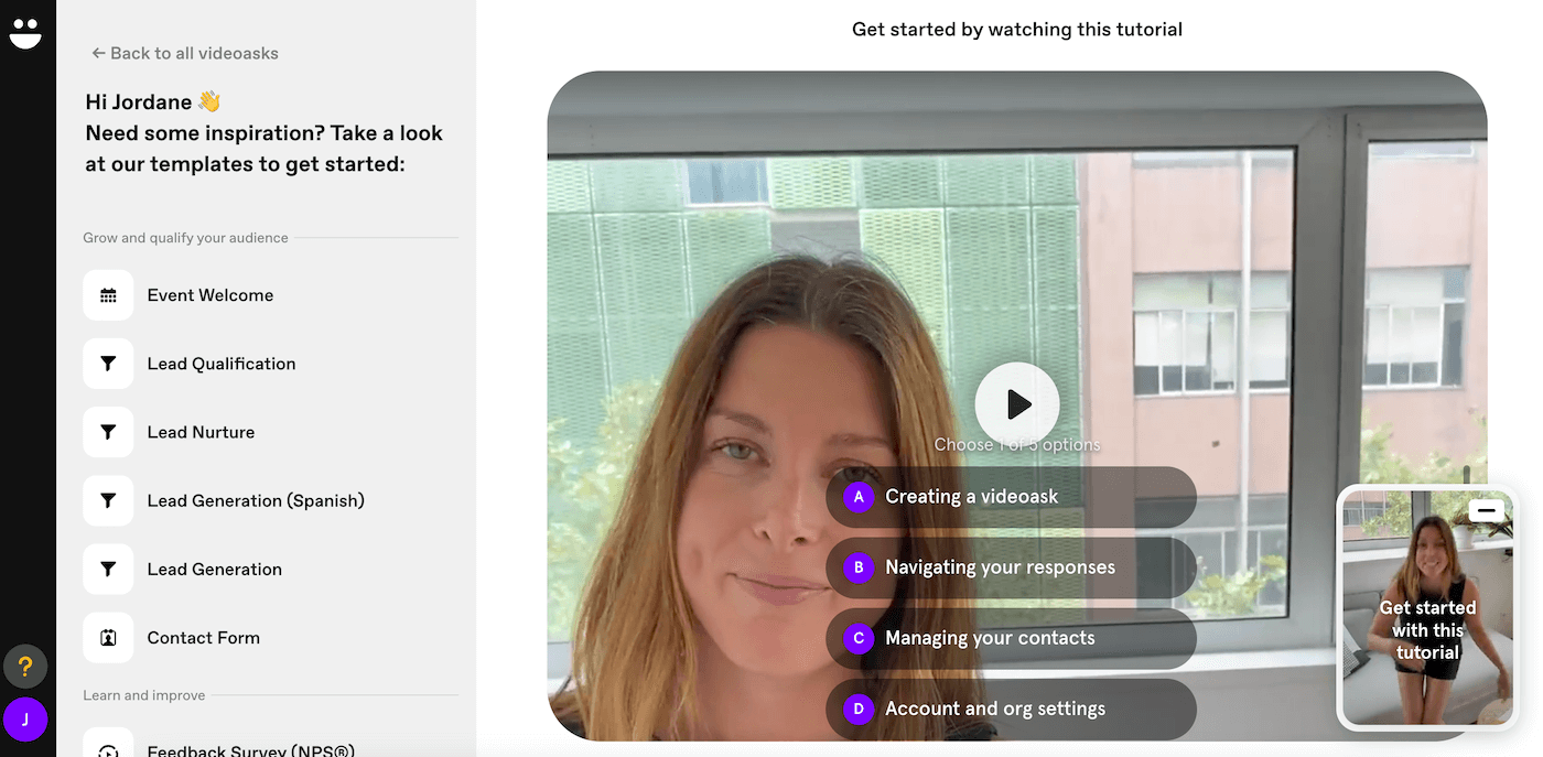 Modèles de scénarios Videoask pour les équipes commerciales