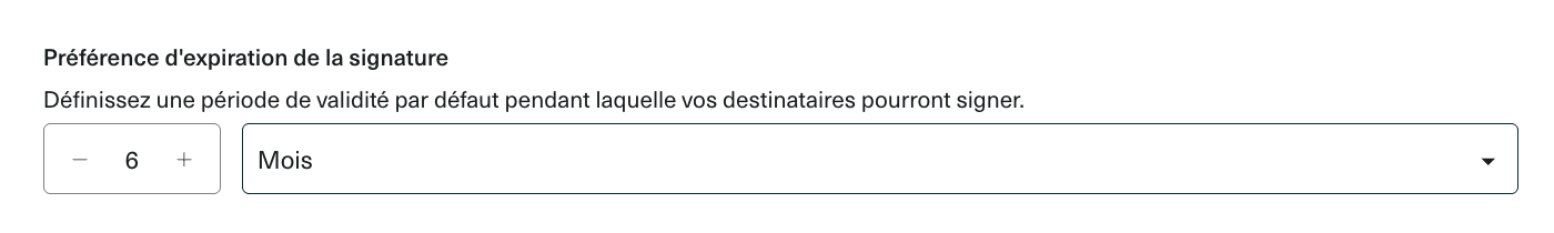 Le réglage de la date d'expiration d'une demande de signature dans Youtrust