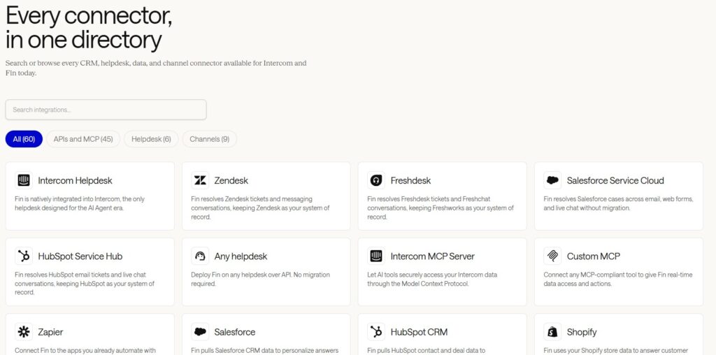 Integrations avec Intercom