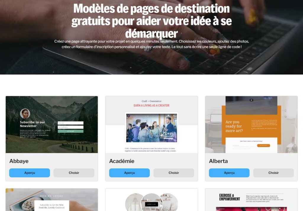 Template landing pages avec Kit