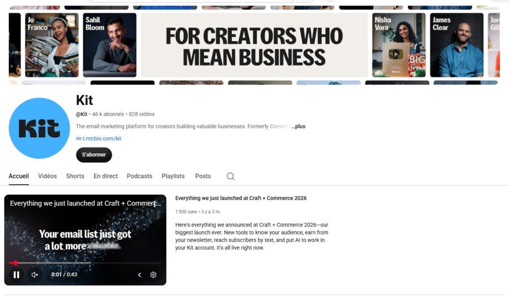 Communauté Youtube sur Kit