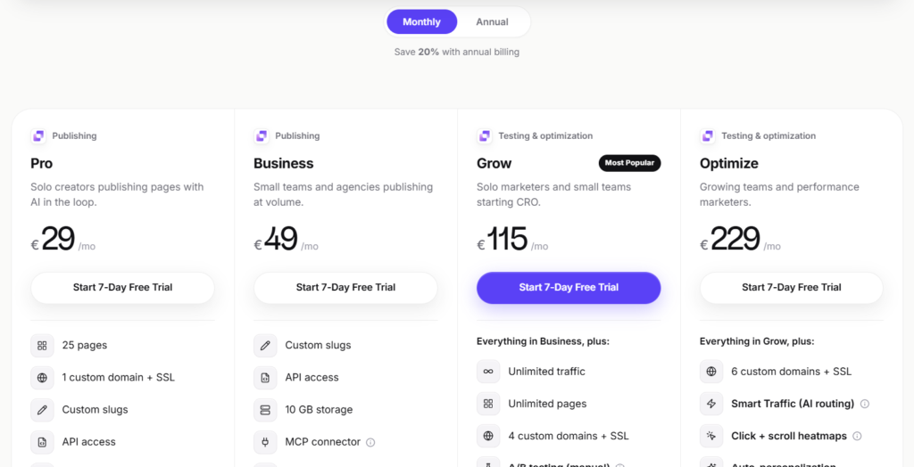 Tarifs Leadpages