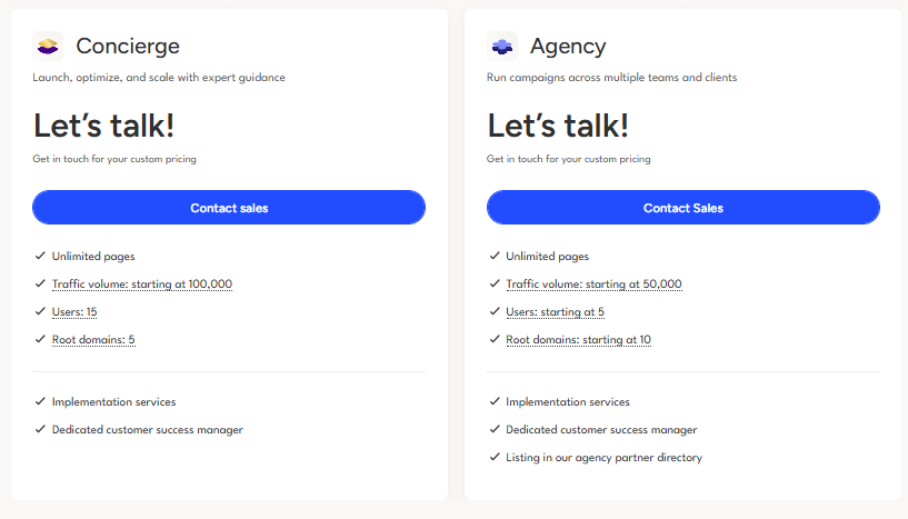 Tarif Unbounce sur-mesure